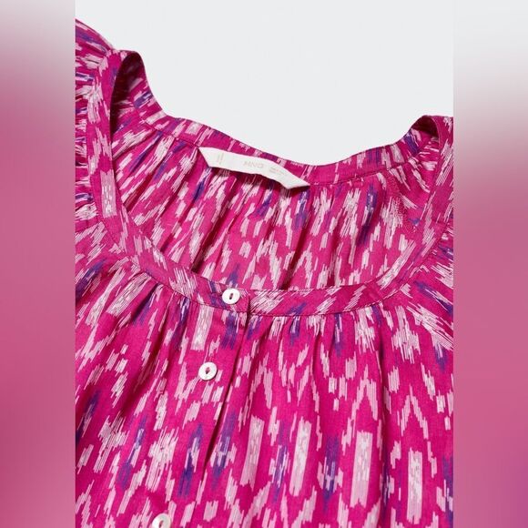 Mango pink printed blouse with puff sleeves - Picture 6 of 7